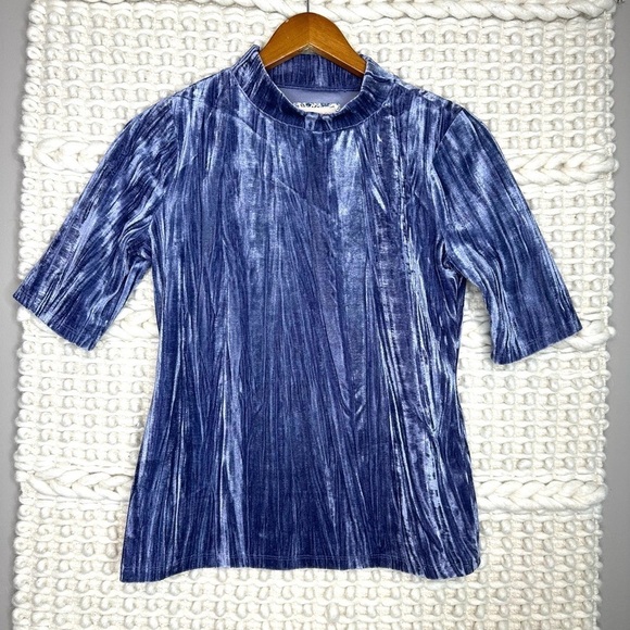 Anthropologie Pilcro Crushed Velvet Mockneck Top - Picture 3 of 5